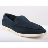 Ανδρικά μοκασίνια Slip On σε μπλε σκούρο χρώμα από σουέτ και άνετη εφαρμογή