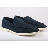 Ανδρικά μοκασίνια Slip On σε μπλε σκούρο χρώμα από σουέτ και άνετη εφαρμογή