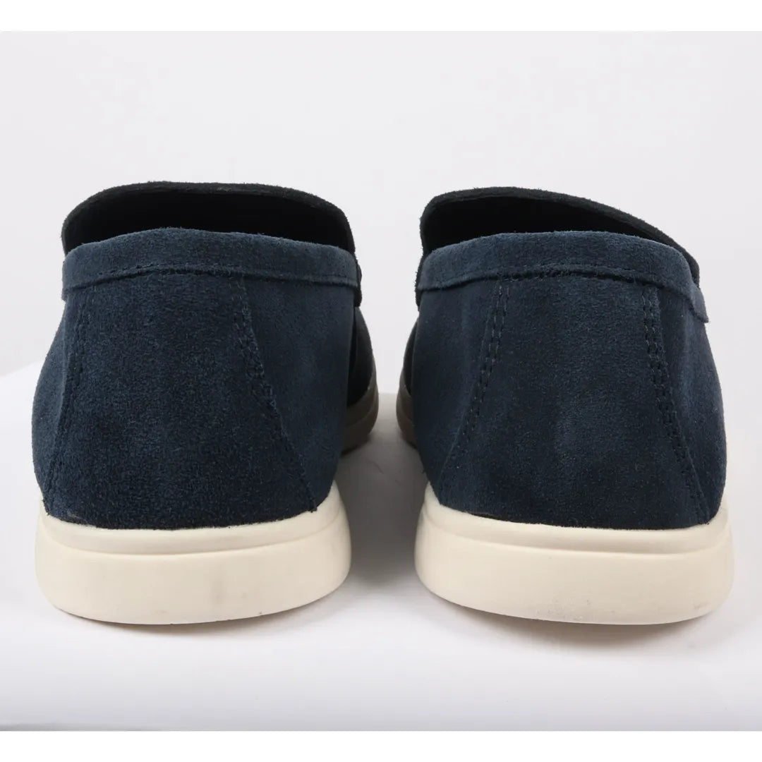 Ανδρικά μοκασίνια Slip On σε μπλε σκούρο χρώμα από σουέτ και άνετη εφαρμογή