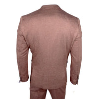 Ανδρικό καφέ κοστούμι Nathan σε στενή γραμμή, 3 τεμάχια