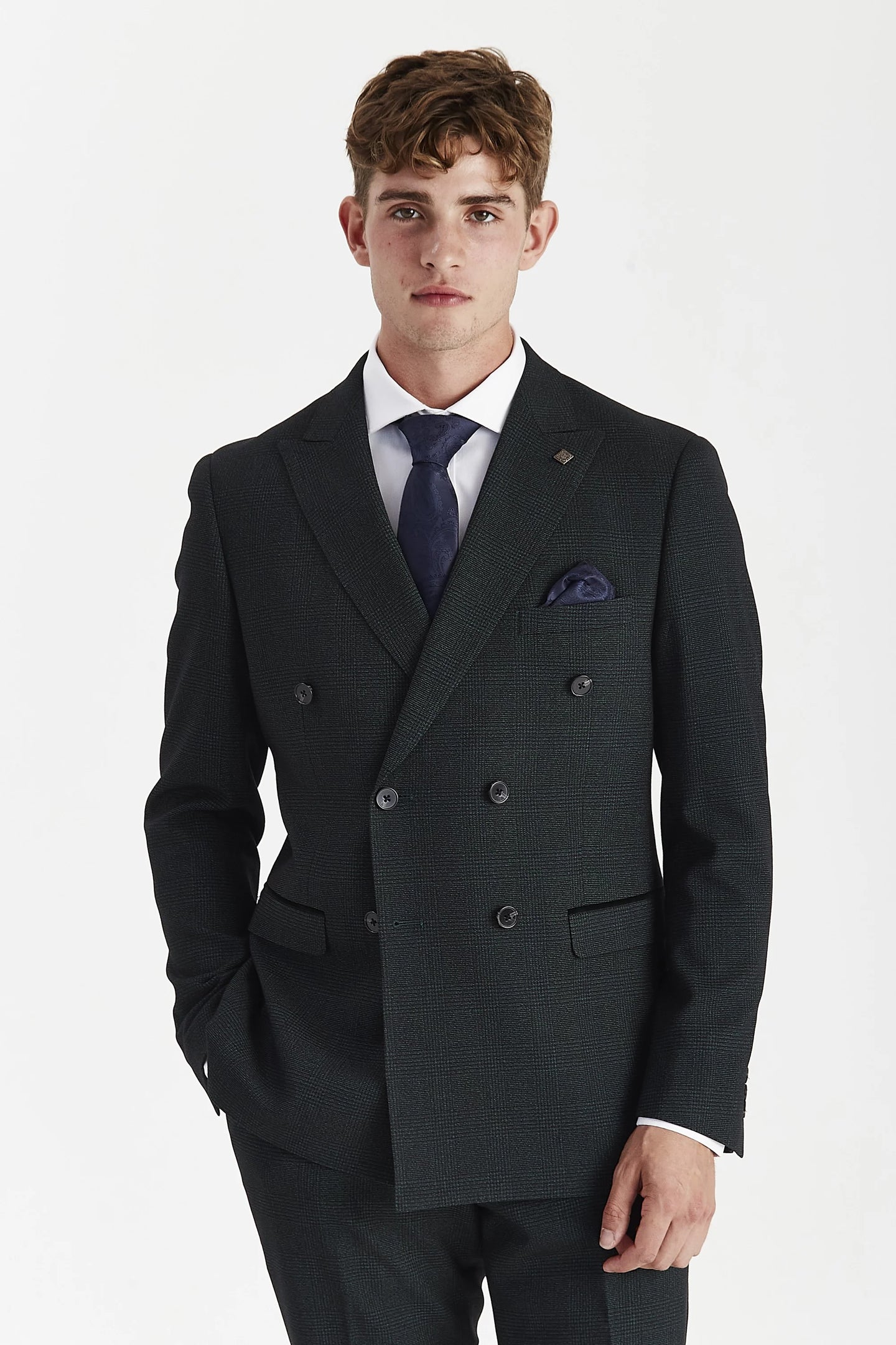 Regent - Ανδρικό Πράσινο Σταυρωτό Κοστούμι 2 Τεμαχίων