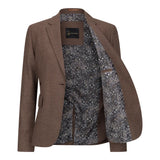 TPW50 - Γυναικείο καφέ καρό ολόσωμο κοστούμι Prince Of Wales 3 τεμαχίων