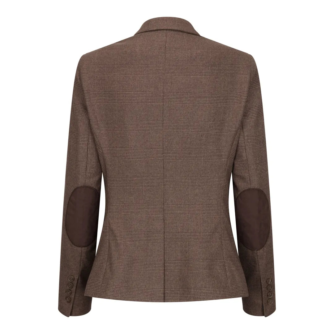 TPW50 - Γυναικείο καφέ καρό ολόσωμο κοστούμι Prince Of Wales 3 τεμαχίων