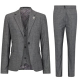 TPW51 - Γυναικείο Γκρι Καρό Ολόσωμο Σορτς Prince Of Wales 3 Τεμαχίων