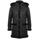 Ανδρικό παλτό Sheepskin Sheepskin Duffle, χειμερινό 3/4, δερμάτινη κουκούλα για τον Β' Παγκόσμιο Πόλεμο, Ηνωμένο Βασίλειο