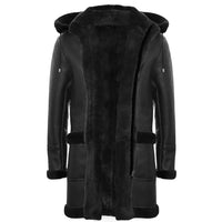 Ανδρικό παλτό Sheepskin Sheepskin Duffle, χειμερινό 3/4, δερμάτινη κουκούλα για τον Β' Παγκόσμιο Πόλεμο, Ηνωμένο Βασίλειο