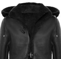 Ανδρικό παλτό Sheepskin Sheepskin Duffle, χειμερινό 3/4, δερμάτινη κουκούλα για τον Β' Παγκόσμιο Πόλεμο, Ηνωμένο Βασίλειο
