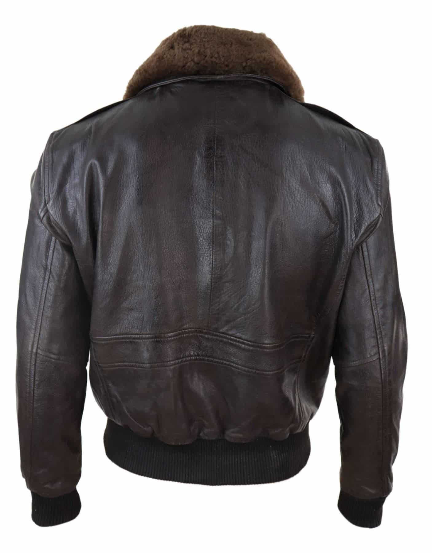 Ανδρικό καφέ δερμάτινο μπουφάν bomber