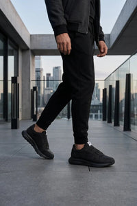 Albany - Ανδρικά Μαύρα Αναπνέοντα Πλέγματα Casual Sneakers