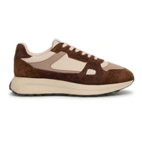 Albany - Ανδρικά Αναπνέοντα Casual Sneakers με Δέρμα από Διχτυωτό Υλικό, σε Καφέ Χρώμα