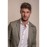 Alvari - Ανδρικό Καλοκαιρινό Νυφικό Κοστούμι 2 Τεμαχίων από Φασκόμηλο και Λινό