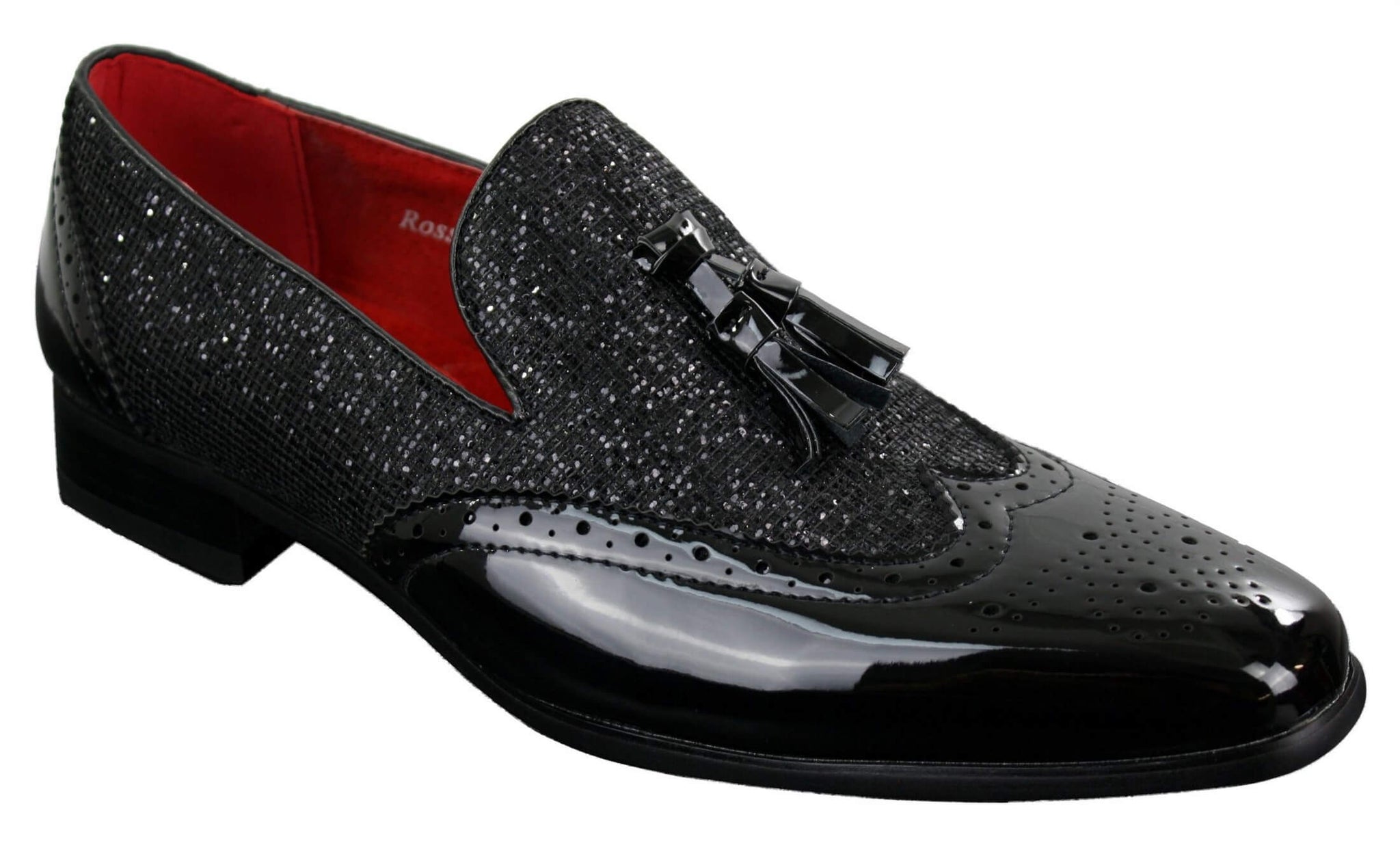 Ανδρικά Παπούτσια Smart Party Shiny Tasle Κόκκινα Ασημί Μαύρα Slip On Δερμάτινα Λουστρίνι