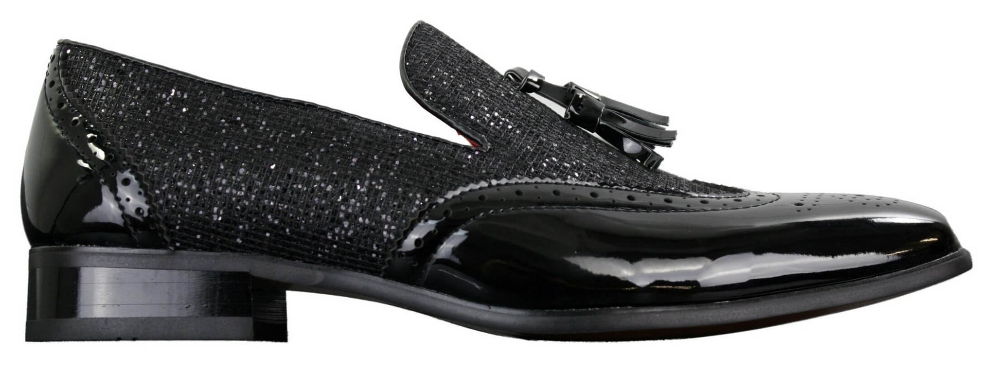 Ανδρικά Παπούτσια Smart Party Shiny Tasle Κόκκινα Ασημί Μαύρα Slip On Δερμάτινα Λουστρίνι