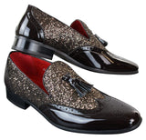 Ανδρικά Παπούτσια Smart Party Shiny Tasle Κόκκινα Ασημί Μαύρα Slip On Δερμάτινα Λουστρίνι