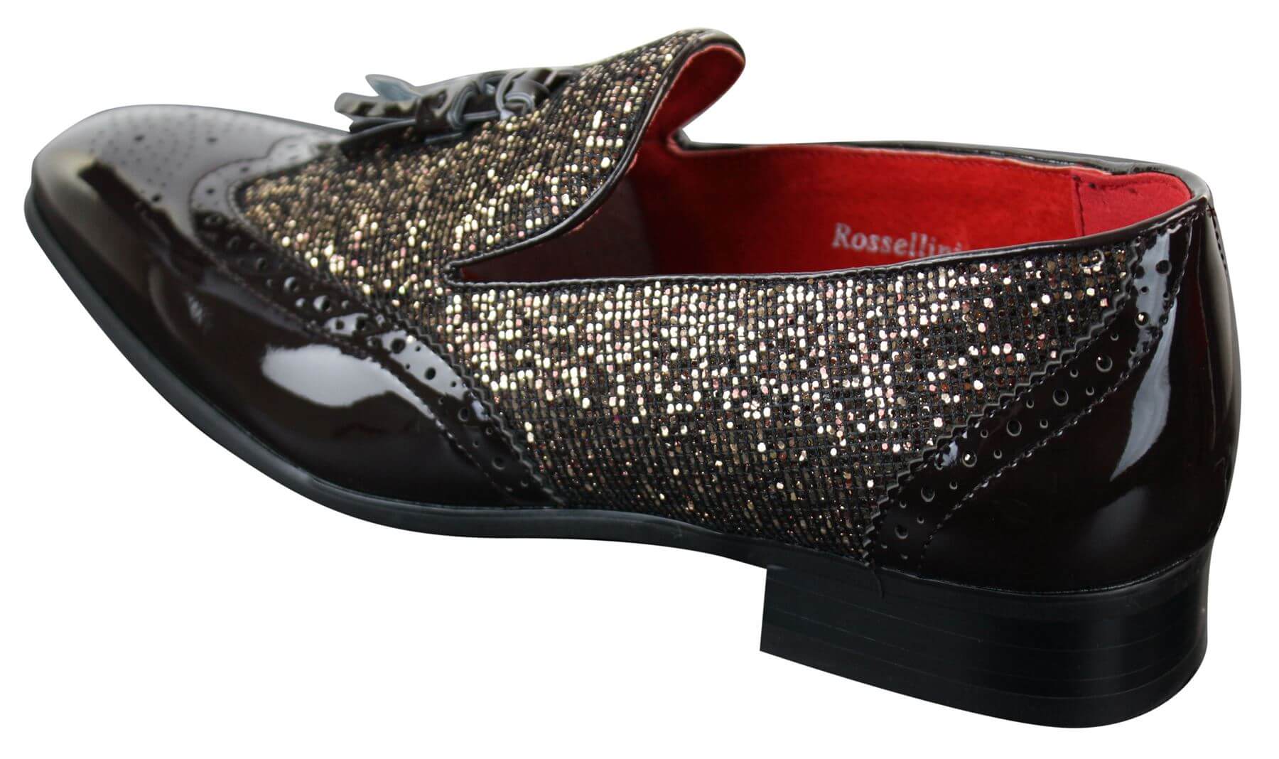 Ανδρικά Παπούτσια Smart Party Shiny Tasle Κόκκινα Ασημί Μαύρα Slip On Δερμάτινα Λουστρίνι