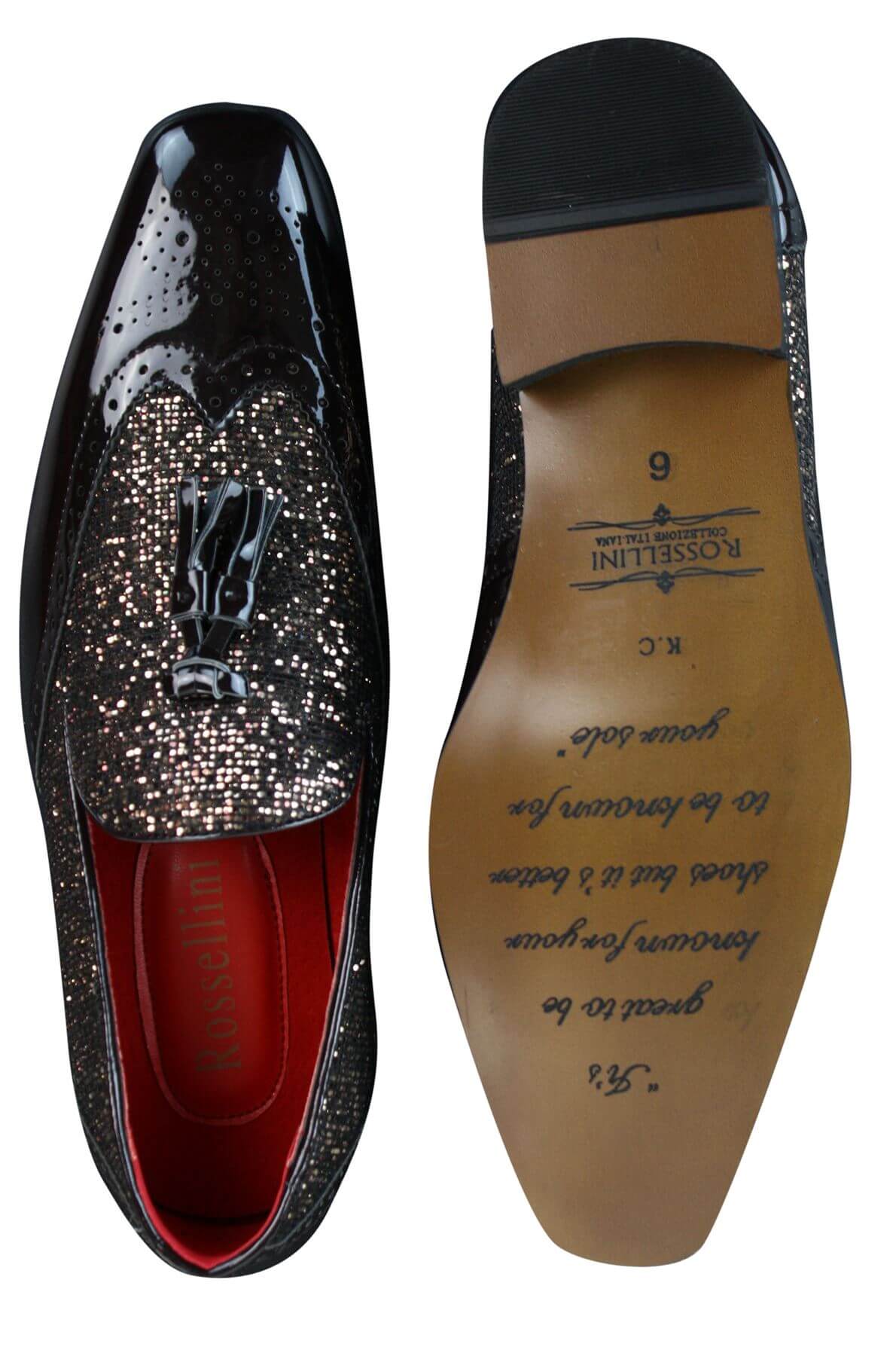 Ανδρικά Παπούτσια Smart Party Shiny Tasle Κόκκινα Ασημί Μαύρα Slip On Δερμάτινα Λουστρίνι