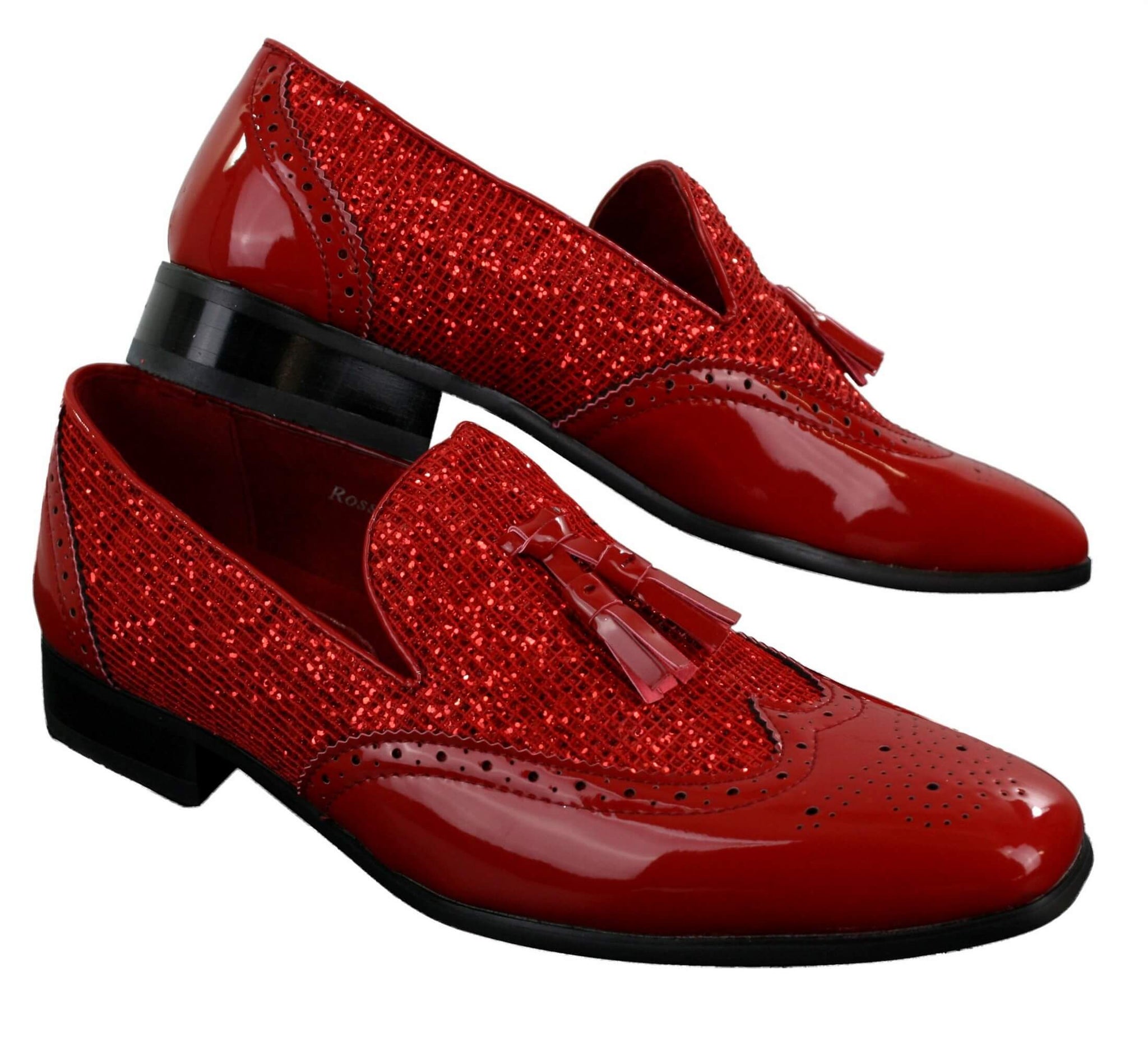 Ανδρικά Παπούτσια Smart Party Shiny Tasle Κόκκινα Ασημί Μαύρα Slip On Δερμάτινα Λουστρίνι