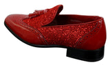 Ανδρικά Παπούτσια Smart Party Shiny Tasle Κόκκινα Ασημί Μαύρα Slip On Δερμάτινα Λουστρίνι