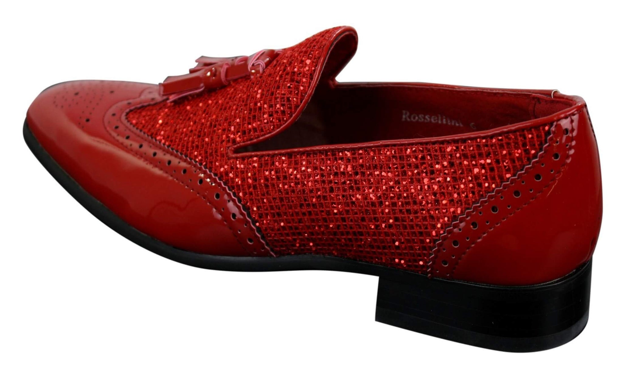 Ανδρικά Παπούτσια Smart Party Shiny Tasle Κόκκινα Ασημί Μαύρα Slip On Δερμάτινα Λουστρίνι