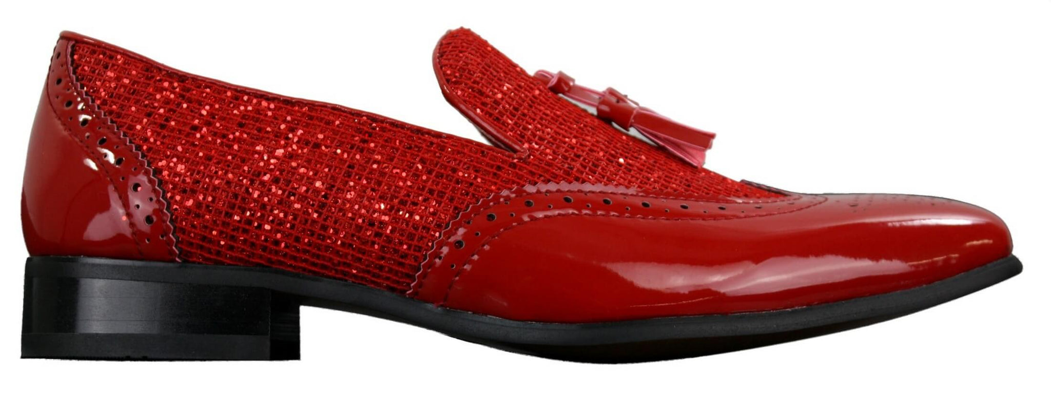 Ανδρικά Παπούτσια Smart Party Shiny Tasle Κόκκινα Ασημί Μαύρα Slip On Δερμάτινα Λουστρίνι