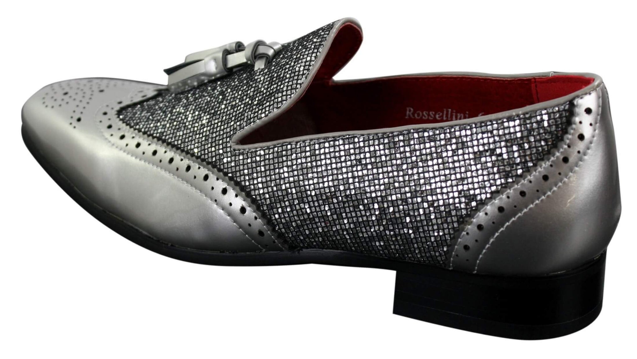 Ανδρικά Παπούτσια Smart Party Shiny Tasle Κόκκινα Ασημί Μαύρα Slip On Δερμάτινα Λουστρίνι