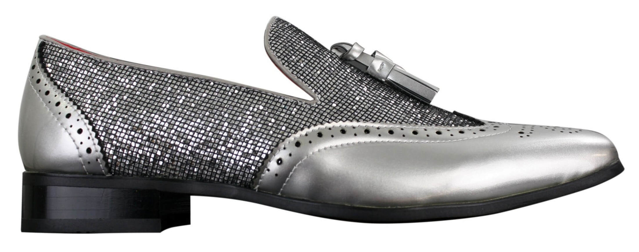 Ανδρικά Παπούτσια Smart Party Shiny Tasle Κόκκινα Ασημί Μαύρα Slip On Δερμάτινα Λουστρίνι