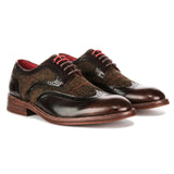 Arlo - Ανδρικά Καφέ Δερμάτινα Παπούτσια Brogue από Τουίντ