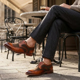 Arlo - Ανδρικά Δερμάτινα Παπούτσια Brogue σε Καφέ Χρώμα