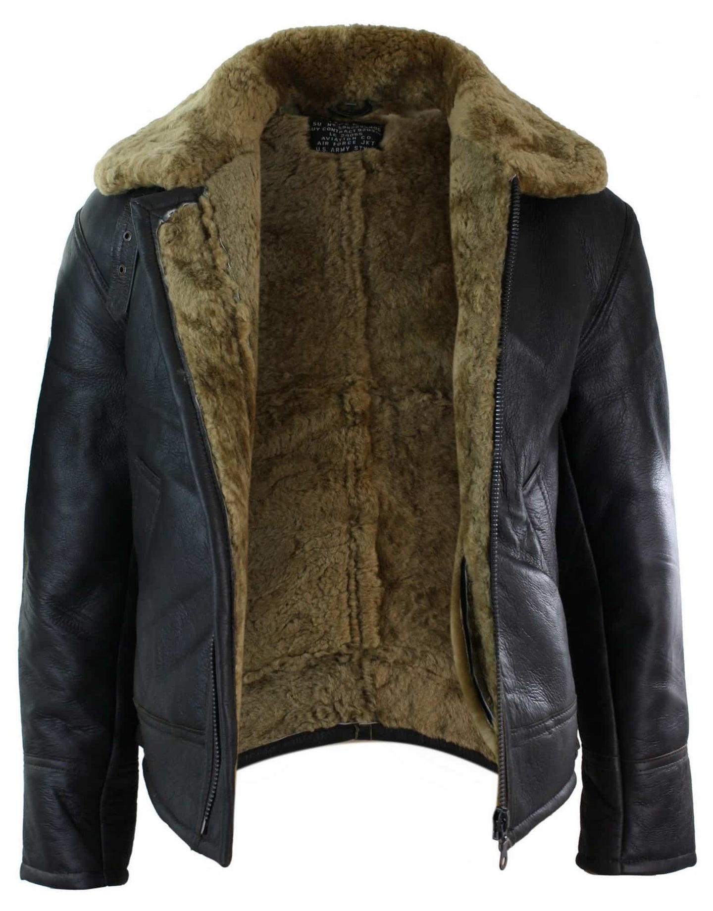 Ανδρικό Μπουφάν Πιλότου Sherling από Γνήσιο Δέρμα Sheepskin Original B3 Flying Pilot Ζεστό Χειμώνα-B3 Καφέ Τζίντζερ