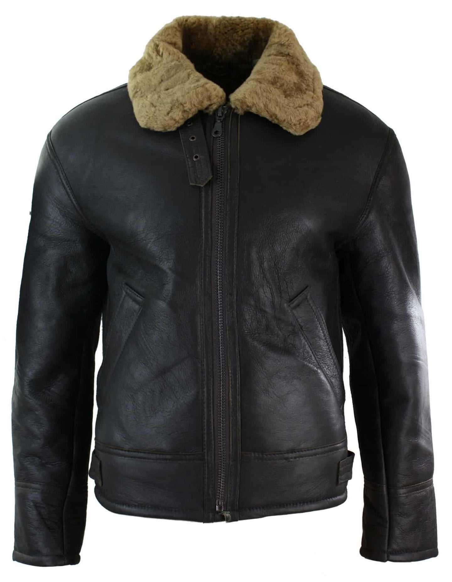 Ανδρικό Μπουφάν Πιλότου Sherling από Γνήσιο Δέρμα Sheepskin Original B3 Flying Pilot Ζεστό Χειμώνα-B3 Καφέ Τζίντζερ