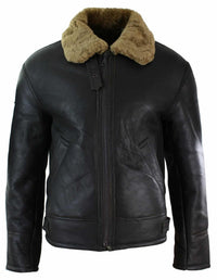 Ανδρικό Μπουφάν Πιλότου Sherling από Γνήσιο Δέρμα Sheepskin Original B3 Flying Pilot Ζεστό Χειμώνα-B3 Καφέ Τζίντζερ