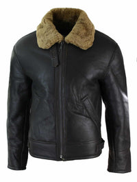 Ανδρικό Μπουφάν Πιλότου Sherling από Γνήσιο Δέρμα Sheepskin Original B3 Flying Pilot Ζεστό Χειμώνα-B3 Καφέ Τζίντζερ
