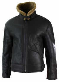Ανδρικό Μπουφάν Πιλότου Sherling από Γνήσιο Δέρμα Sheepskin Original B3 Flying Pilot Ζεστό Χειμώνα-B3 Καφέ Τζίντζερ