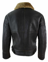 Ανδρικό Μπουφάν Πιλότου Sherling από Γνήσιο Δέρμα Sheepskin Original B3 Flying Pilot Ζεστό Χειμώνα-B3 Καφέ Τζίντζερ