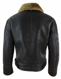 Ανδρικό Μπουφάν Πιλότου Sherling από Γνήσιο Δέρμα Sheepskin Original B3 Flying Pilot Ζεστό Χειμώνα-B3 Καφέ Τζίντζερ