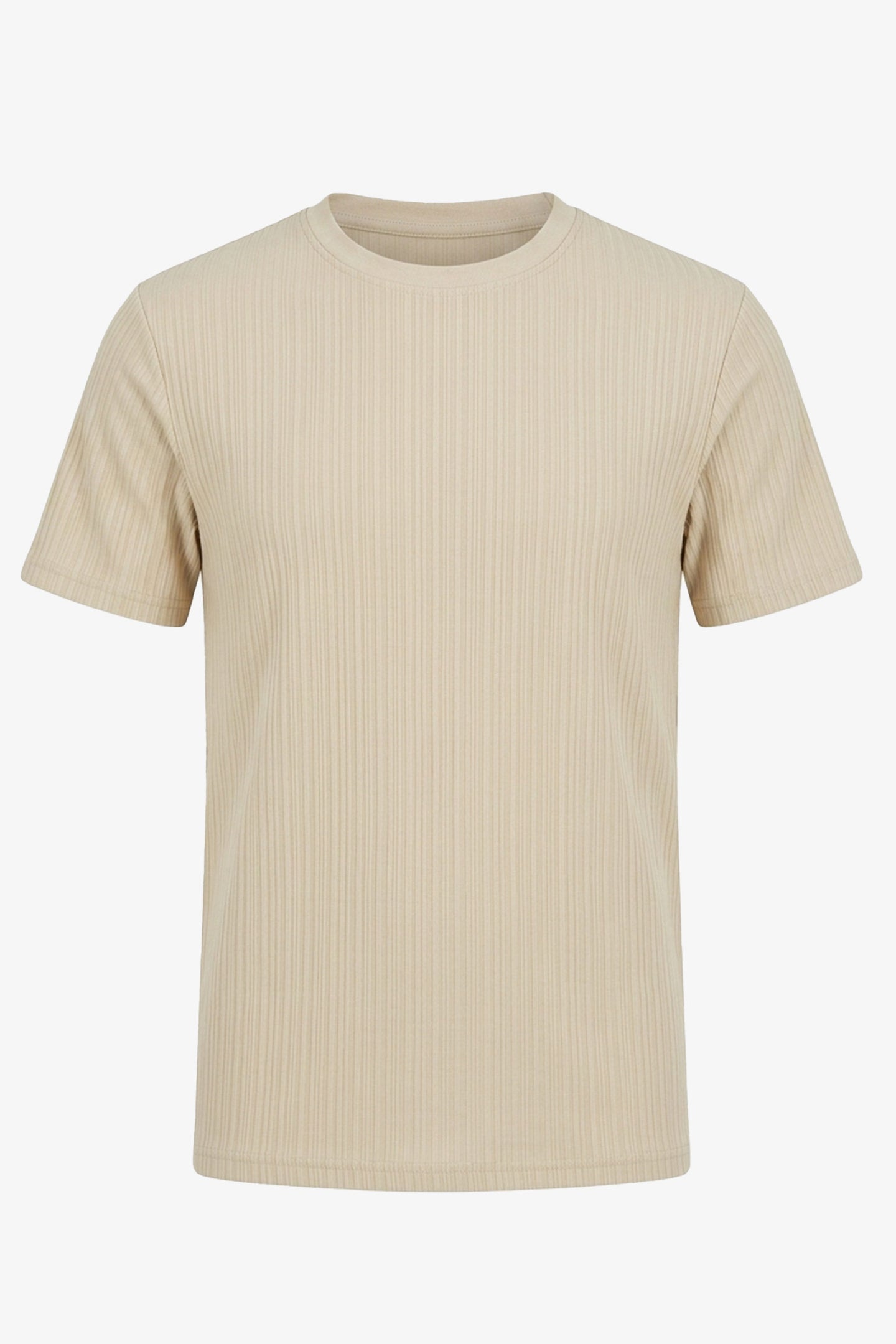 Μπεζ Κλασικό T-shirt με ριγέ σχέδιο για άνδρες