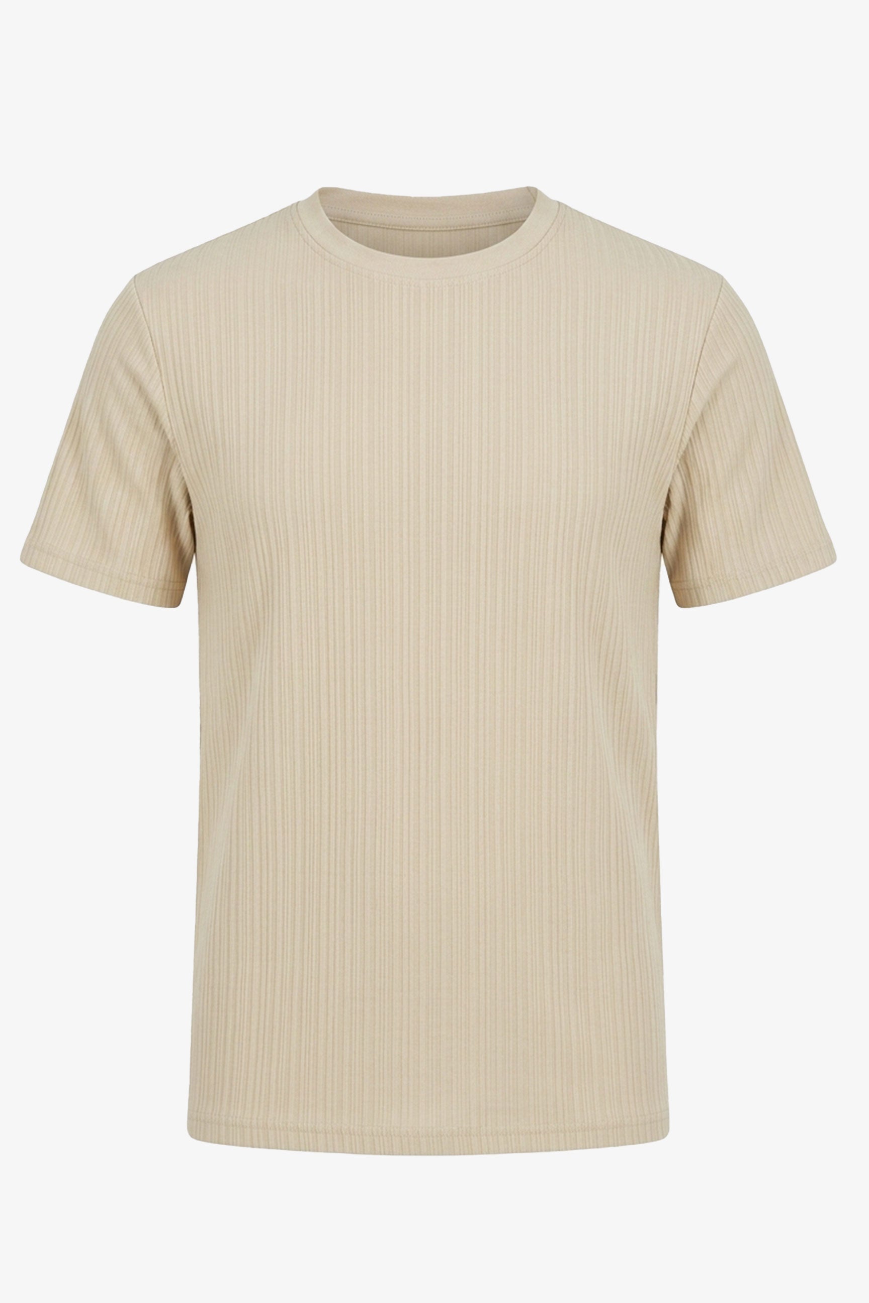 Μπεζ Κλασικό T-shirt με ριγέ σχέδιο για άνδρες