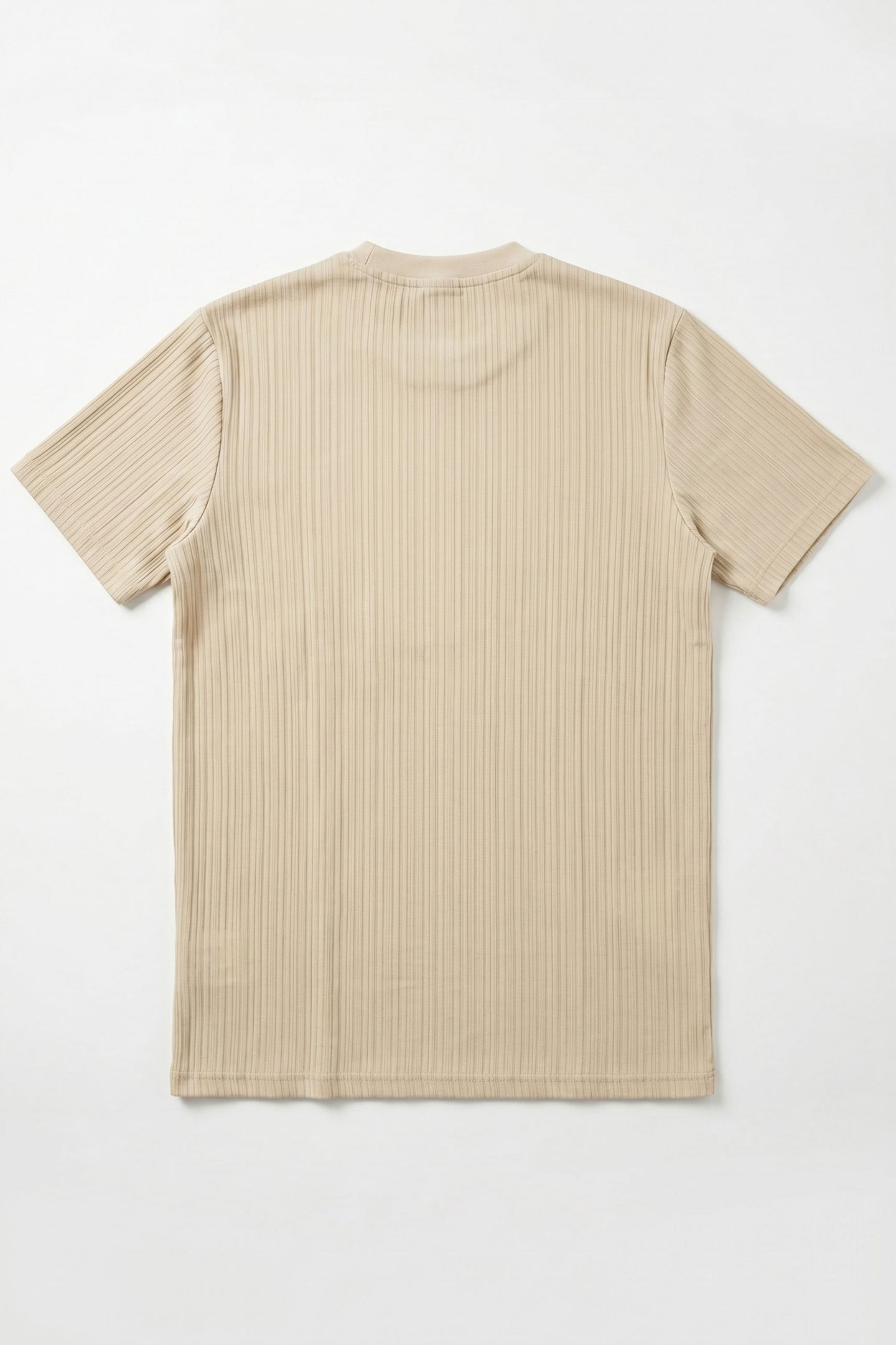 Μπεζ Κλασικό T-shirt με ριγέ σχέδιο για άνδρες