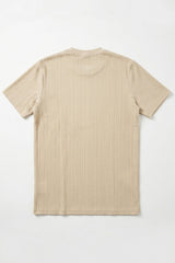 Μπεζ Κλασικό T-shirt με ριγέ σχέδιο για άνδρες