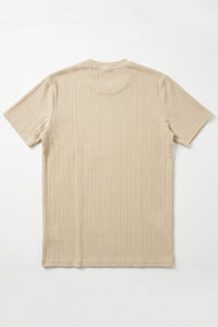 Μπεζ Κλασικό T-shirt με ριγέ σχέδιο για άνδρες