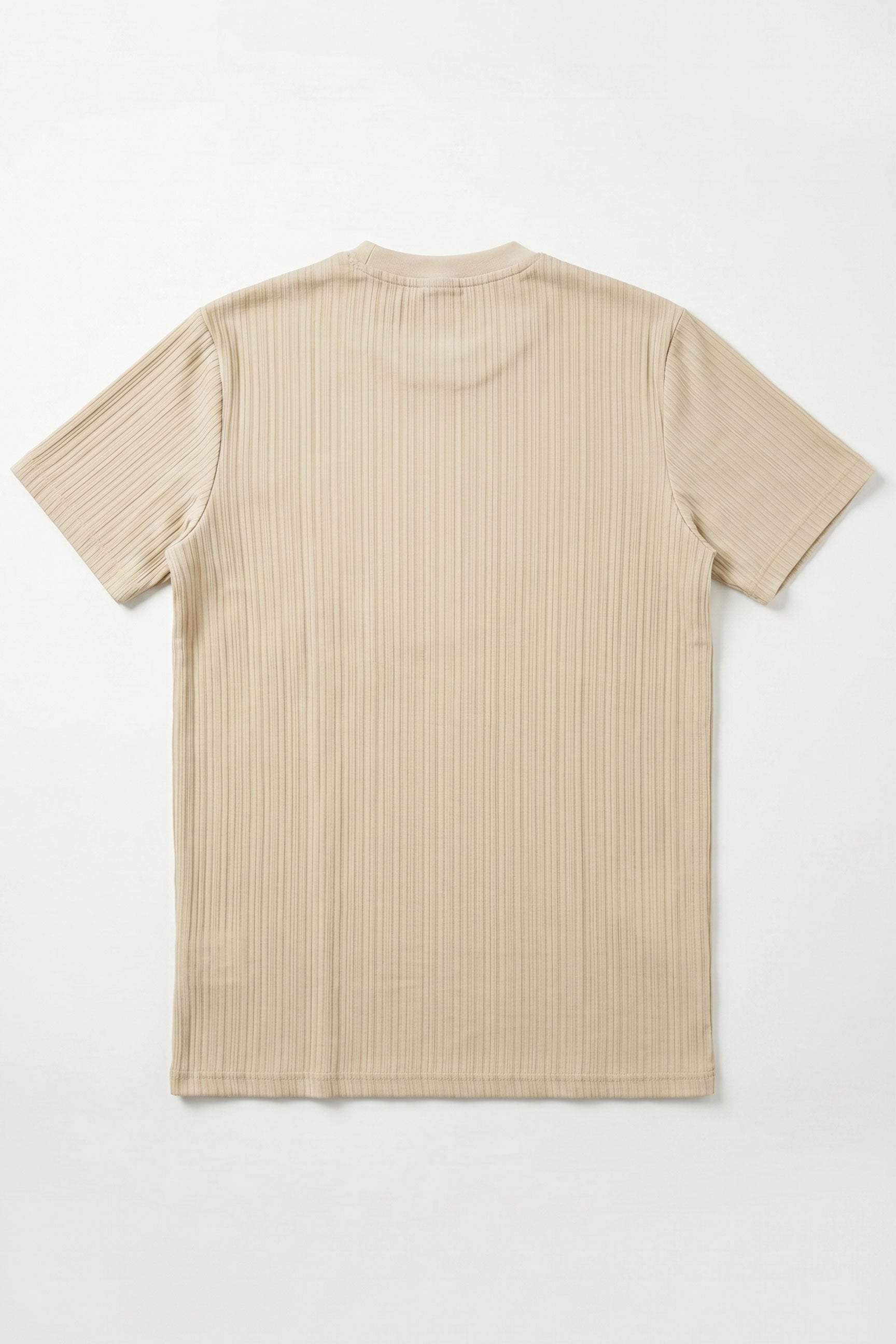 Μπεζ Κλασικό T-shirt με ριγέ σχέδιο για άνδρες