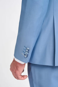 Bond - Ανδρικό Κοστούμι 3 Τεμαχίων σε Μπλε Γαλάζιο με Ραφές