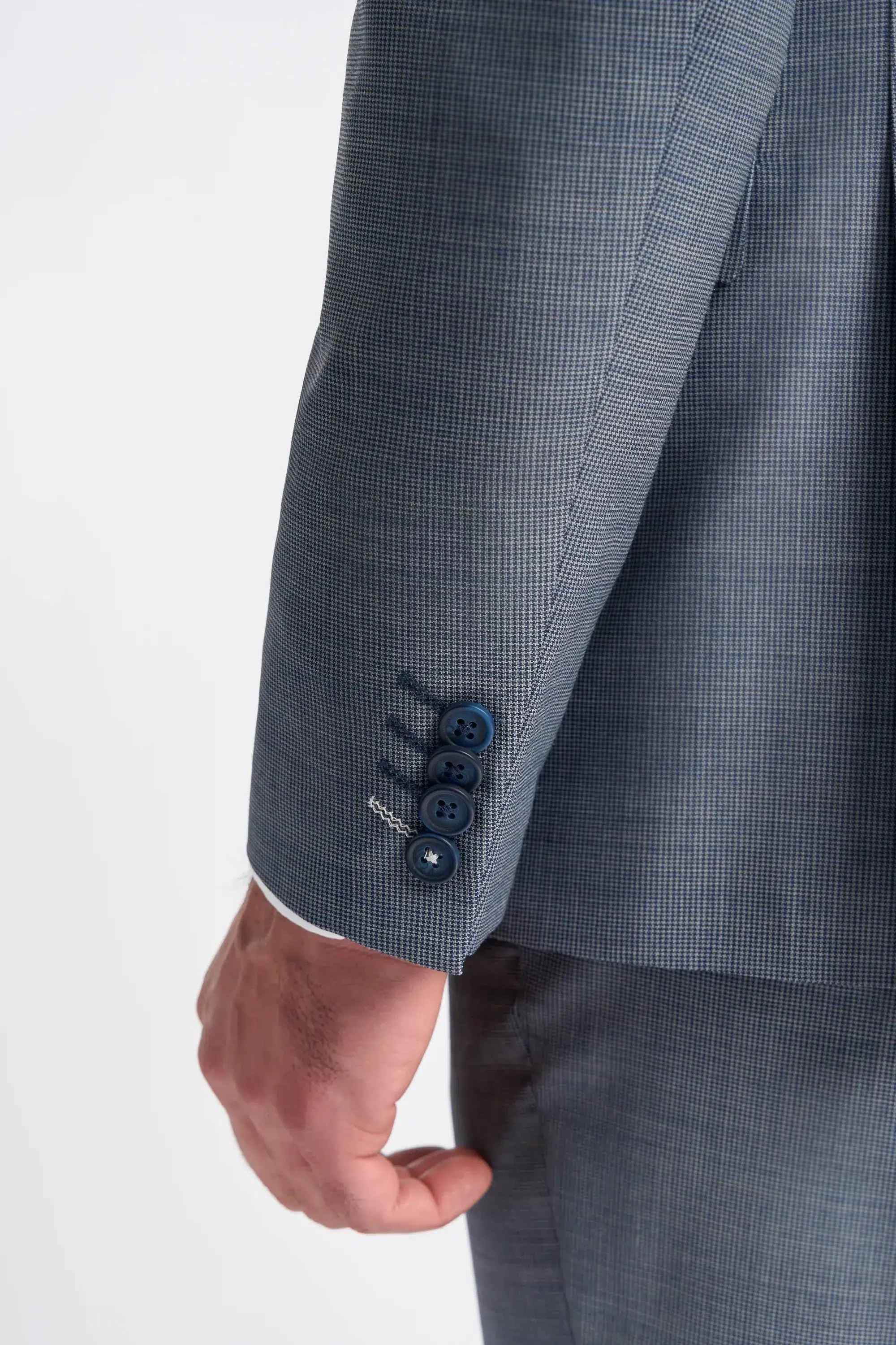 Bond - Ανδρικό Γκρι Κοστούμι 3 Τεμαχίων με Ραφές