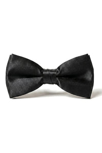 Μαύρο σατέν πουκάμισο Unisex για αγόρια με κλιπς και παπιγιόν