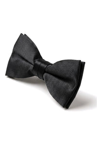 Μαύρο σατέν πουκάμισο Unisex για αγόρια με κλιπς και παπιγιόν