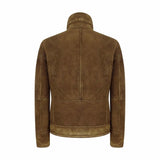 Ανδρικό μπουφάν Shearling Sheepskin σε καφέ-καφέ απόχρωση