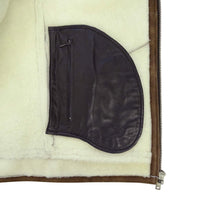 Ανδρικό μπουφάν Shearling Sheepskin σε καφέ-καφέ απόχρωση