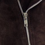 Ανδρικό μπουφάν Brando Suede από γνήσιο δέρμα Vintage με σταυρωτό φερμουάρ - καφέ