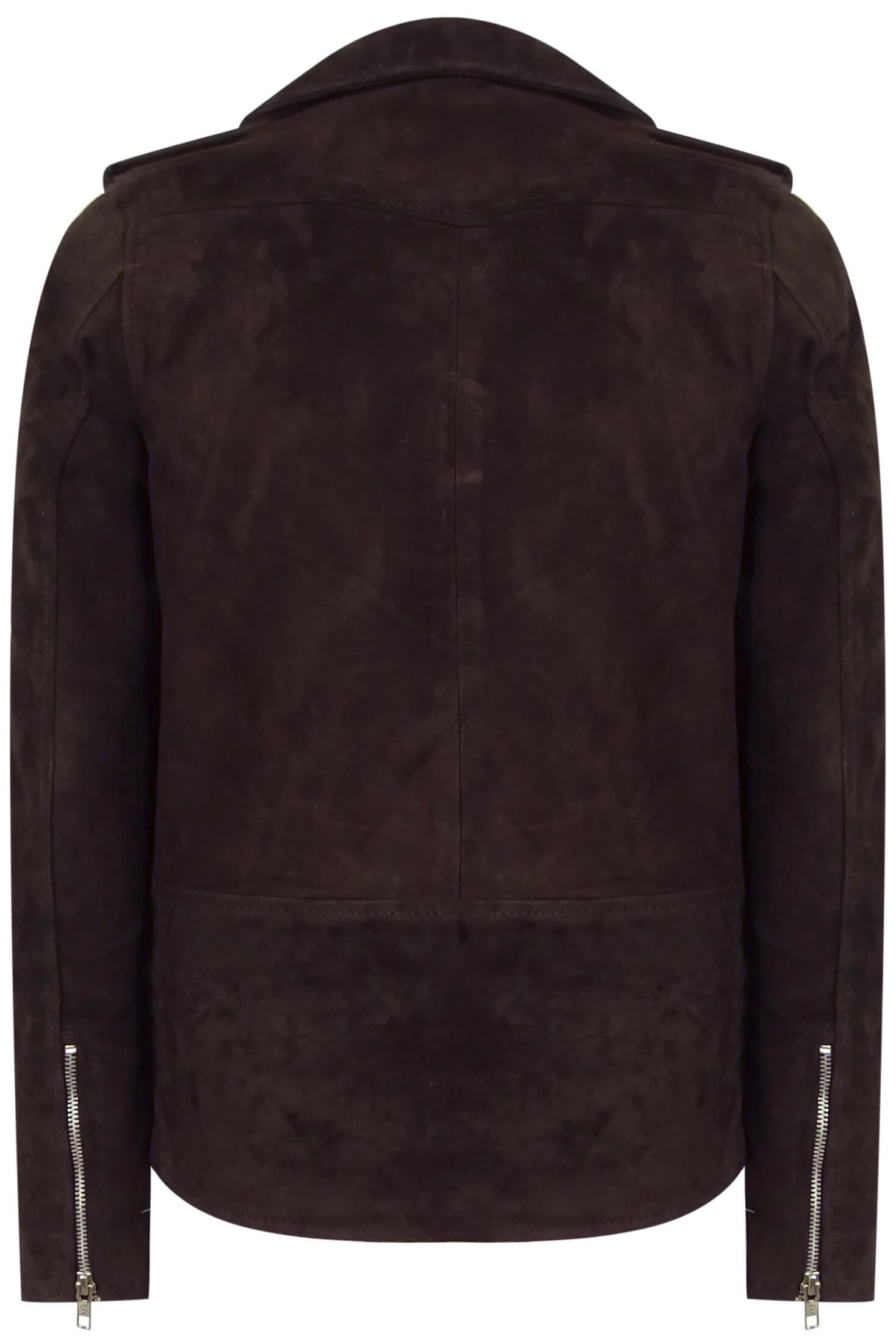 Ανδρικό μπουφάν Brando Suede από γνήσιο δέρμα Vintage με σταυρωτό φερμουάρ - καφέ