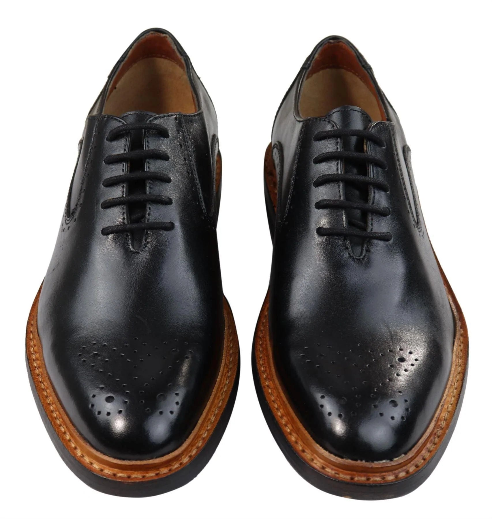 Ανδρικά Παπούτσια Oxford Brogue, Καφέ, Μαύρο, Δερμάτινο, Goodyear Welted